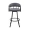 Armen Living Palmdale 30" Swivel Slate Gray Faux Leather and Black Metal Bar Stool 795044878202 - alternate 7
